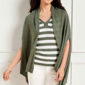 NWT TALBOTS JERSEY STITCH TRAVEL RUANA XS/S